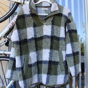 Madewell Resourced Sherpa Popover Tunic in Plaid
